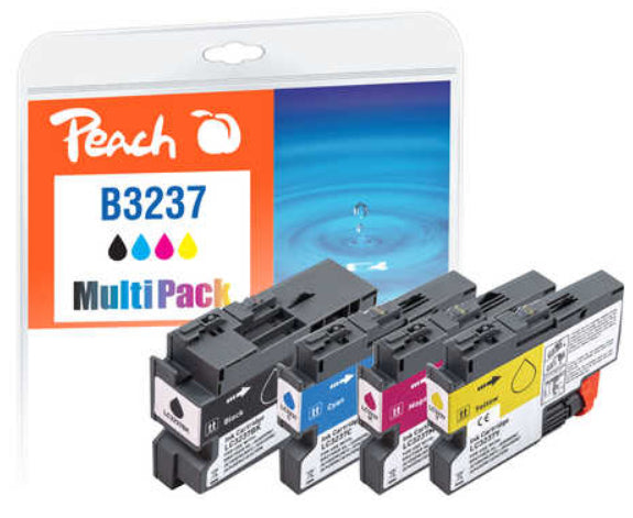 Peach 321008 cartouche d'encre 4 pièce(s) Noir, Cyan, Magenta, Jaune