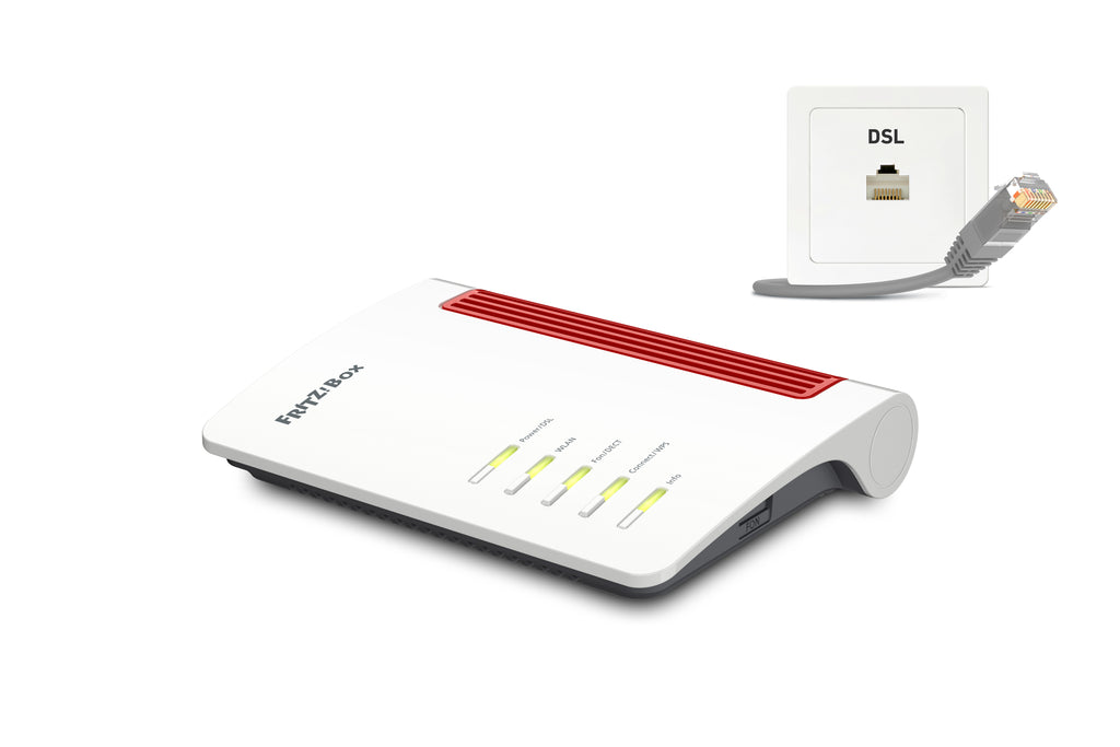 Box FRITZ! 7530 AX routeur sans fil Gigabit Ethernet Bi-bande (2,4 GHz / 5 GHz) Gris, Rouge, Blanc