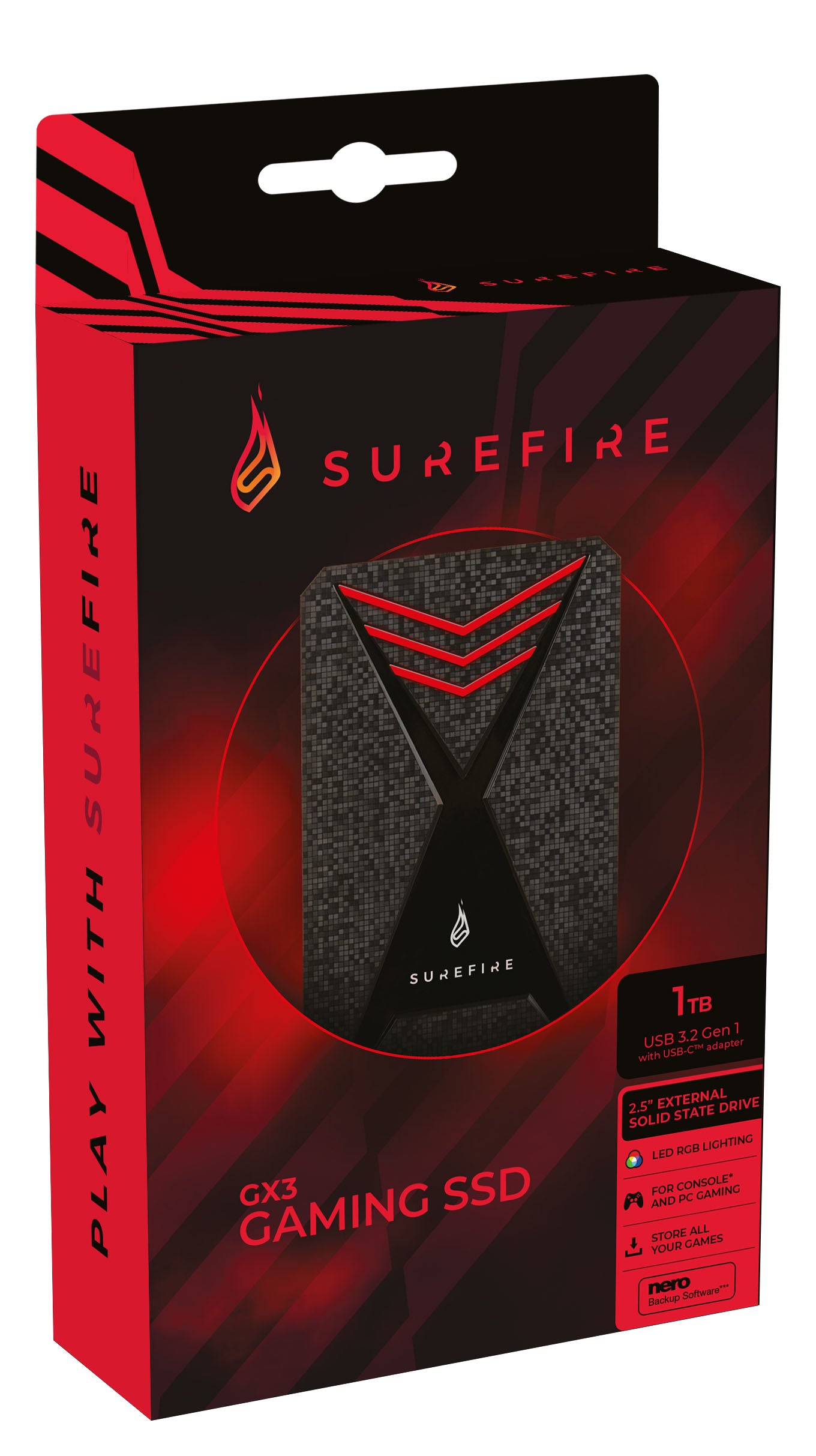 SureFire Gaming 1 To Micro-USB B 3.2 Gen 1 (3.1 Gen 1) Noir, Gris