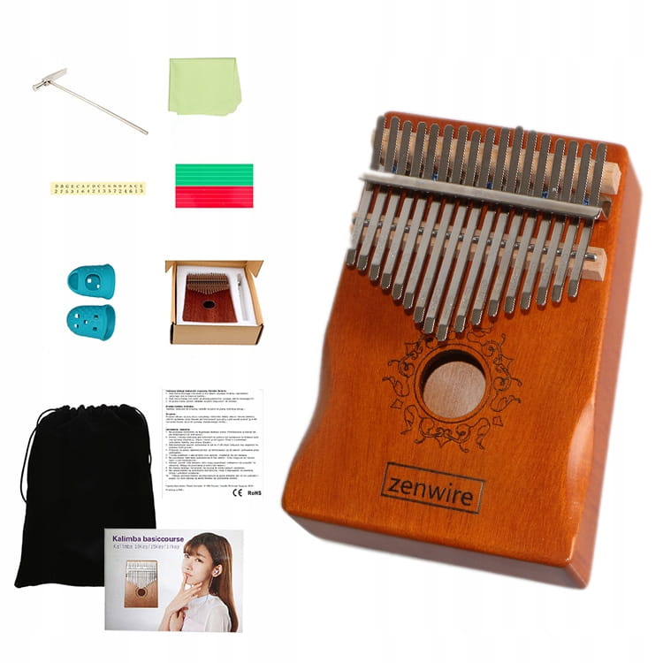Kalimba, instrument africain, piano Zanza Mbira, 17 touches, en bois, couleur bronze, Zenwire K-01