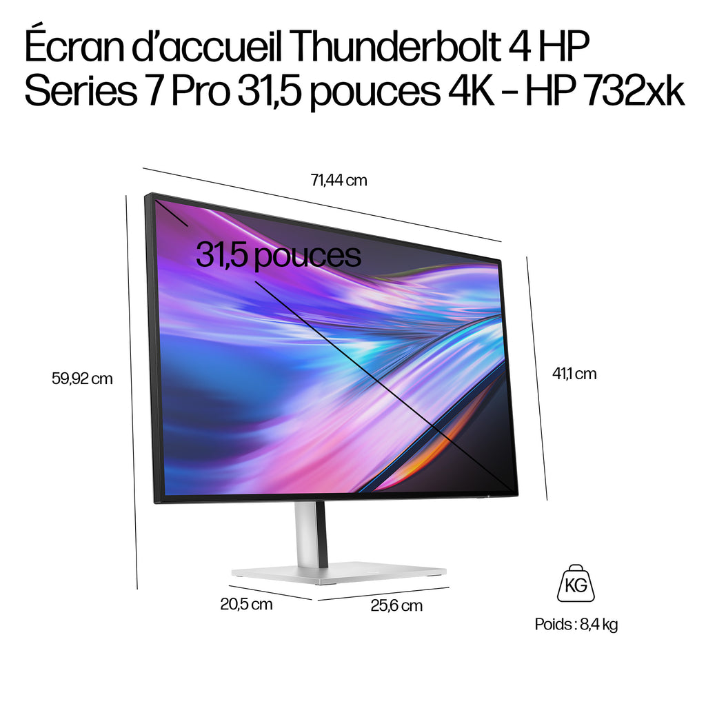 HP Series 7 Pro Écran Station d'Accueil Thunderbolt 4 31,5 pouces 4K - 732xk