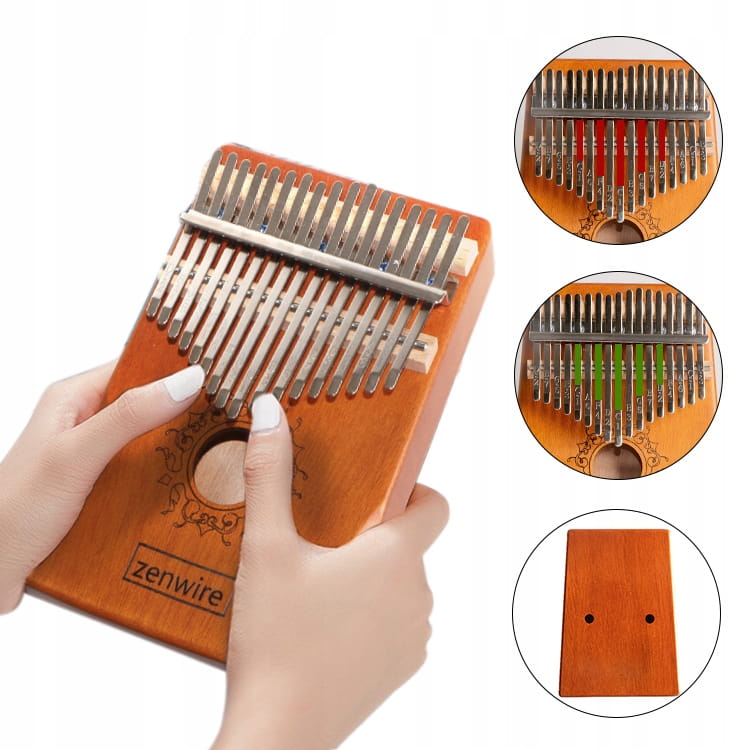 Kalimba, instrument africain, piano Zanza Mbira, 17 touches, en bois, couleur bronze, Zenwire K-01