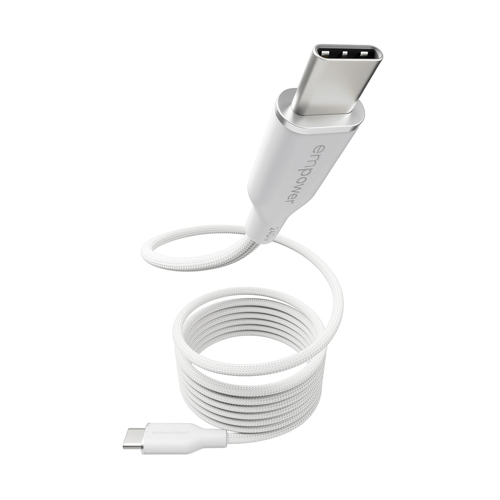 PanzerGlass empower™ by ® Magnetic 240W USB-C to USB-C Cable | USB 2.0 | 1.5M | Silver White câble USB Blanc