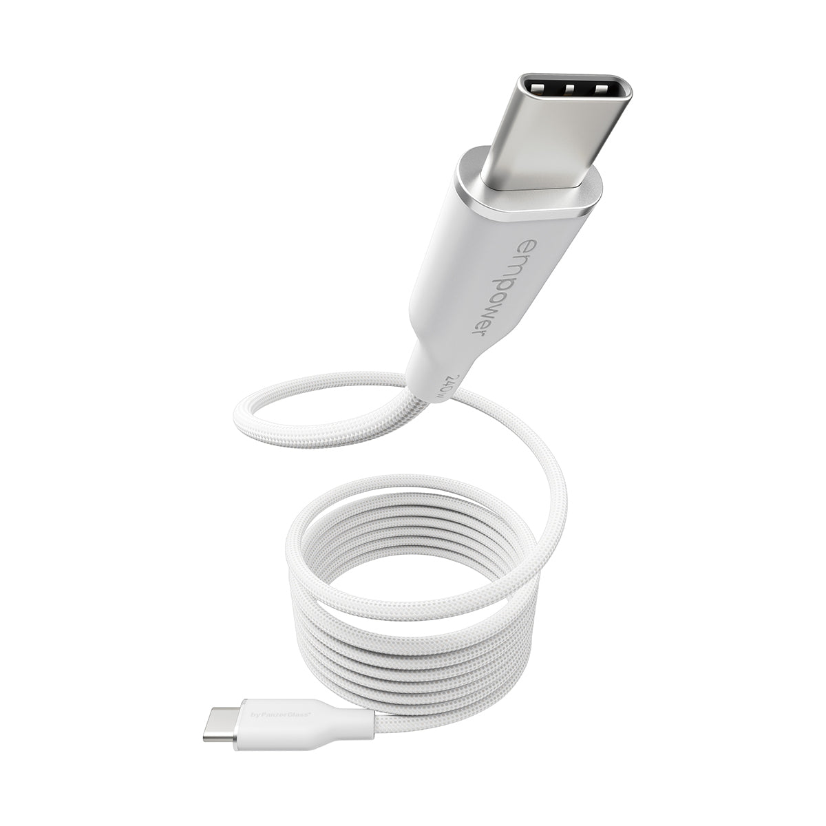 PanzerGlass empower™ by ® Magnetic 240W USB-C to USB-C Cable | USB 2.0 | 1.5M | Silver White câble USB Blanc