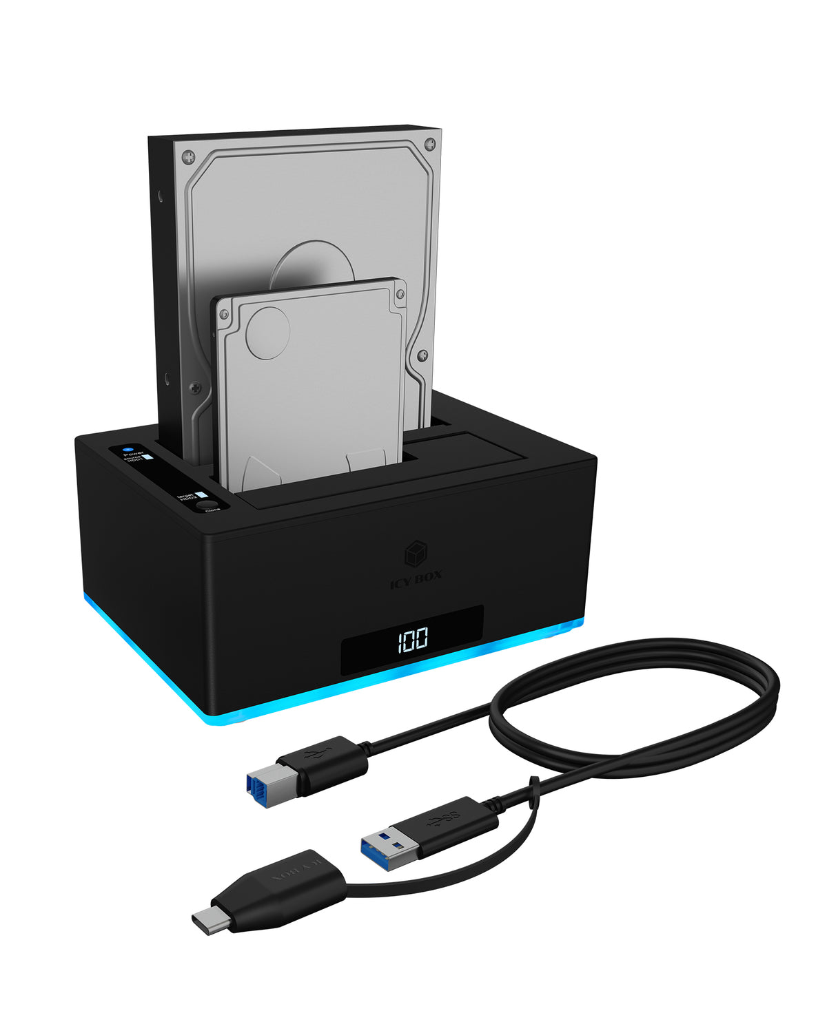 ICY BOX IB-127CL-U3 USB 3.2 Gen 1 (3.1 Gen 1) Type-B Noir