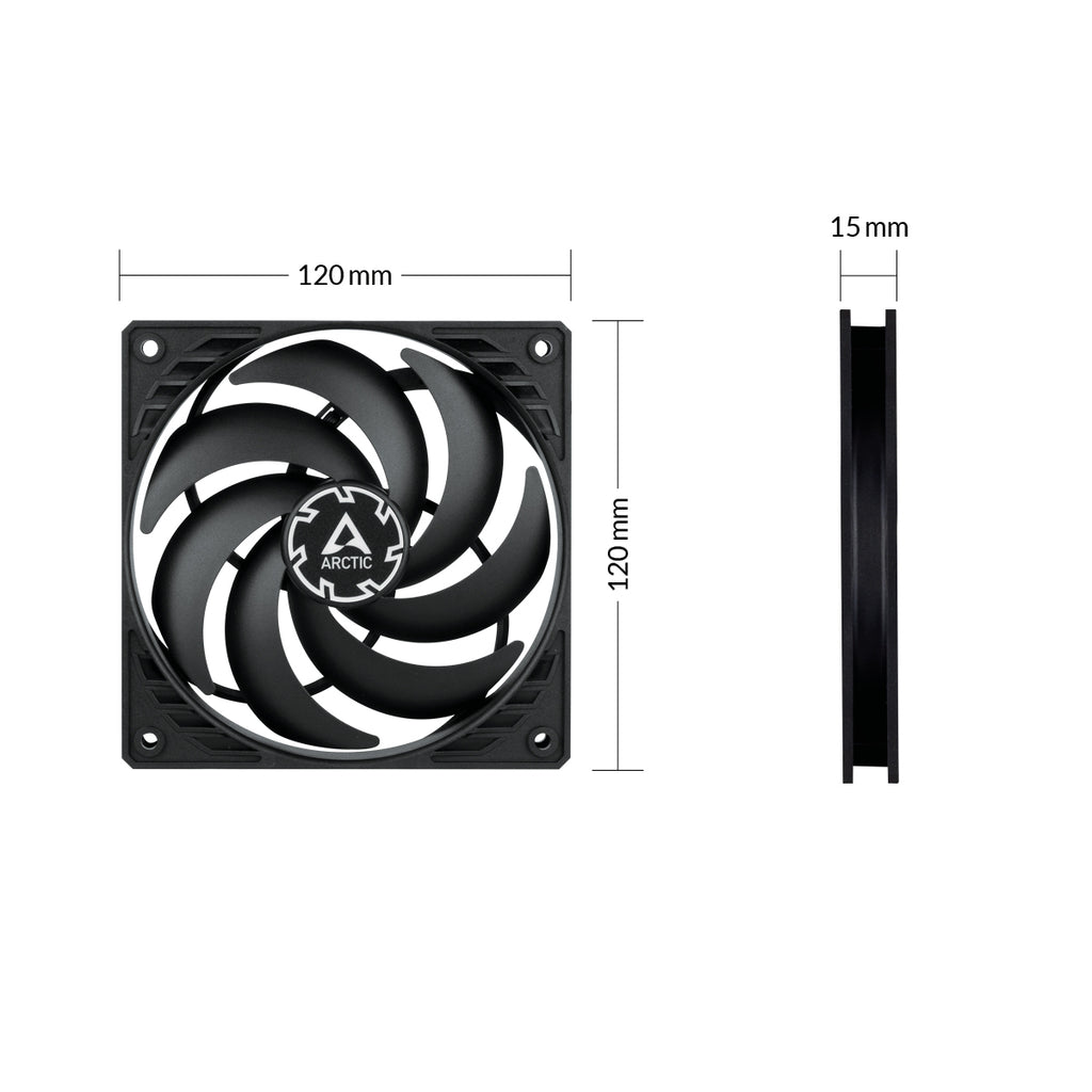 ARCTIC P12 Slim PWM PST Boitier PC Ventilateur 12 cm Noir 1 pièce(s)