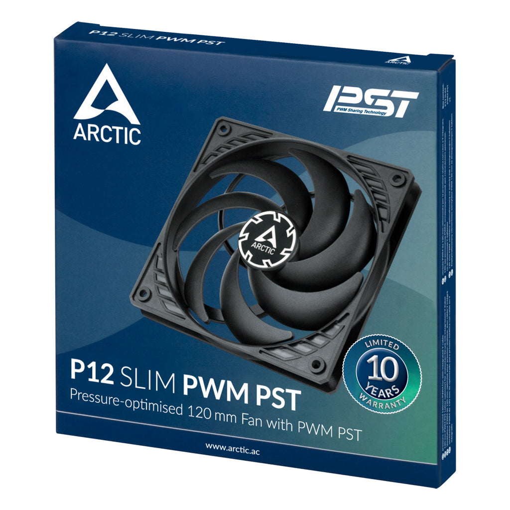ARCTIC P12 Slim PWM PST Boitier PC Ventilateur 12 cm Noir 1 pièce(s)