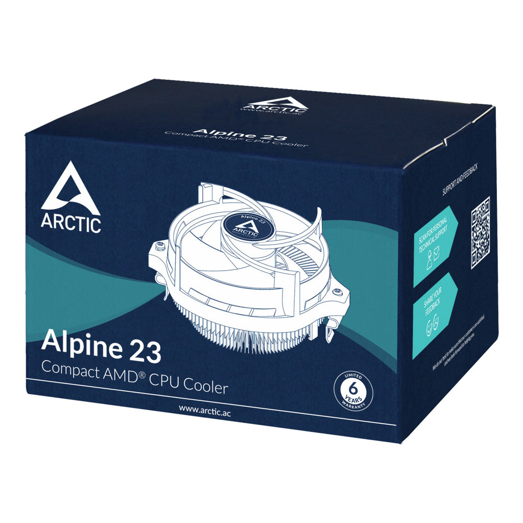 ARCTIC Alpine 23 - Compact AMD CPU-Cooler Processeur Refroidisseur d'air 9 cm Aluminium, Noir 1 pièce(s)