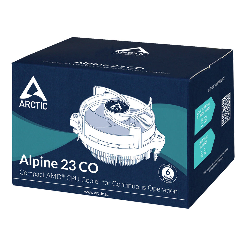 ARCTIC Alpine 23 CO Processeur Refroidisseur d'air 9 cm Aluminium, Noir 1 pièce(s)