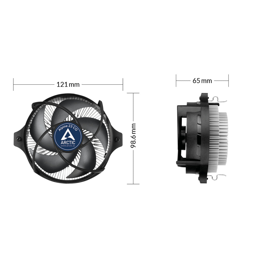 ARCTIC Alpine 23 CO Processeur Refroidisseur d'air 9 cm Aluminium, Noir 1 pièce(s)