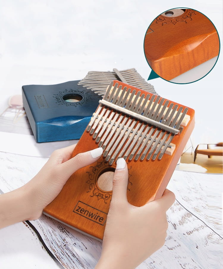 Kalimba, instrument africain, piano Zanza Mbira, 17 touches, en bois, couleur bronze, Zenwire K-01