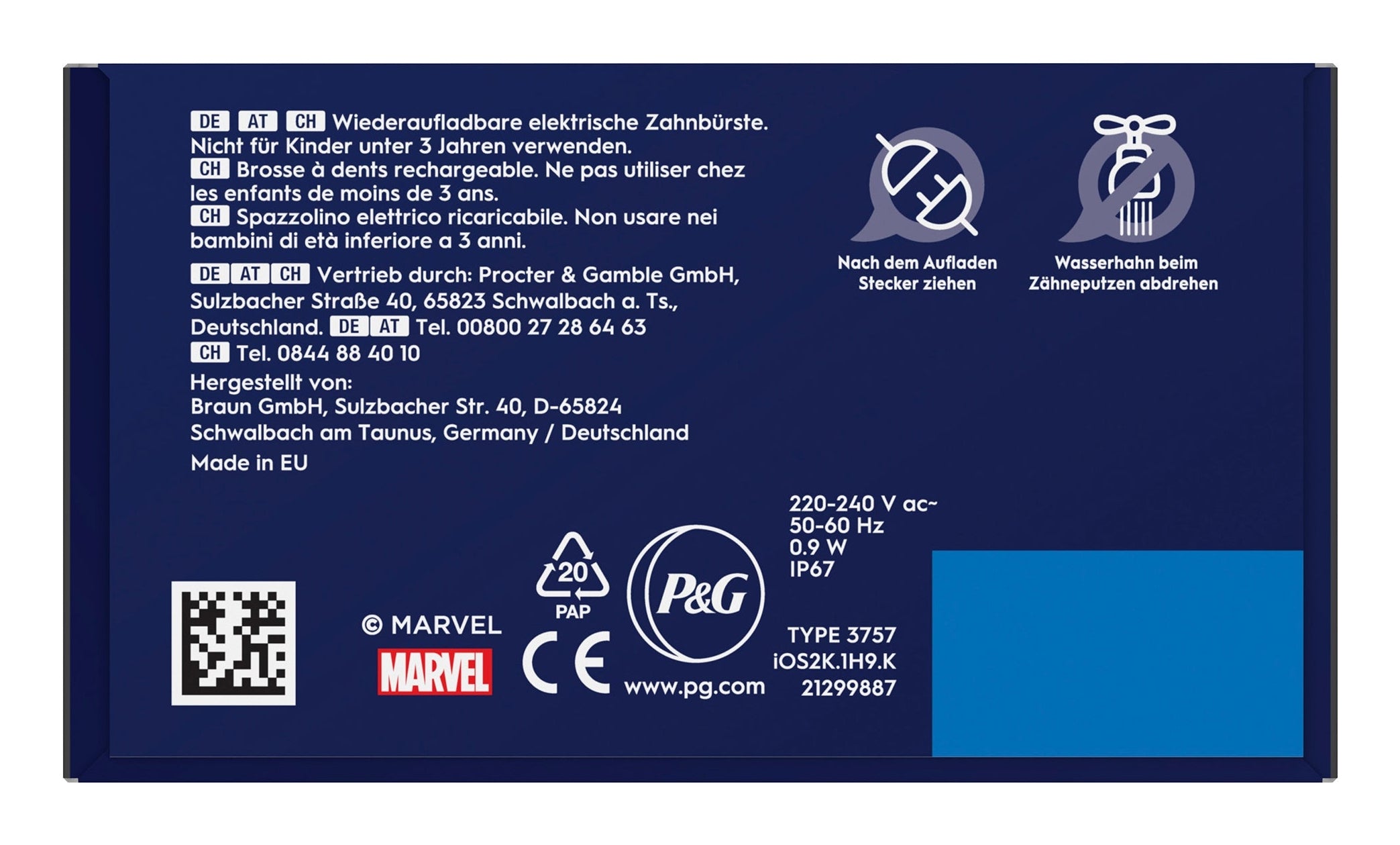 Oral-B iO Kids Spiderman Enfant Brosse à dents rotative Noir