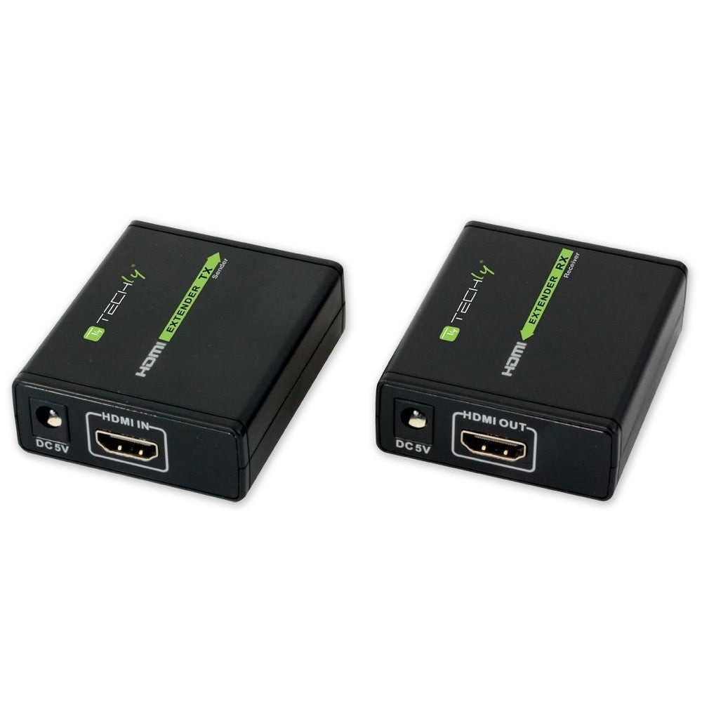 Techly IDATA EXT-E70 extension audio/video Émetteur et récepteur AV Noir