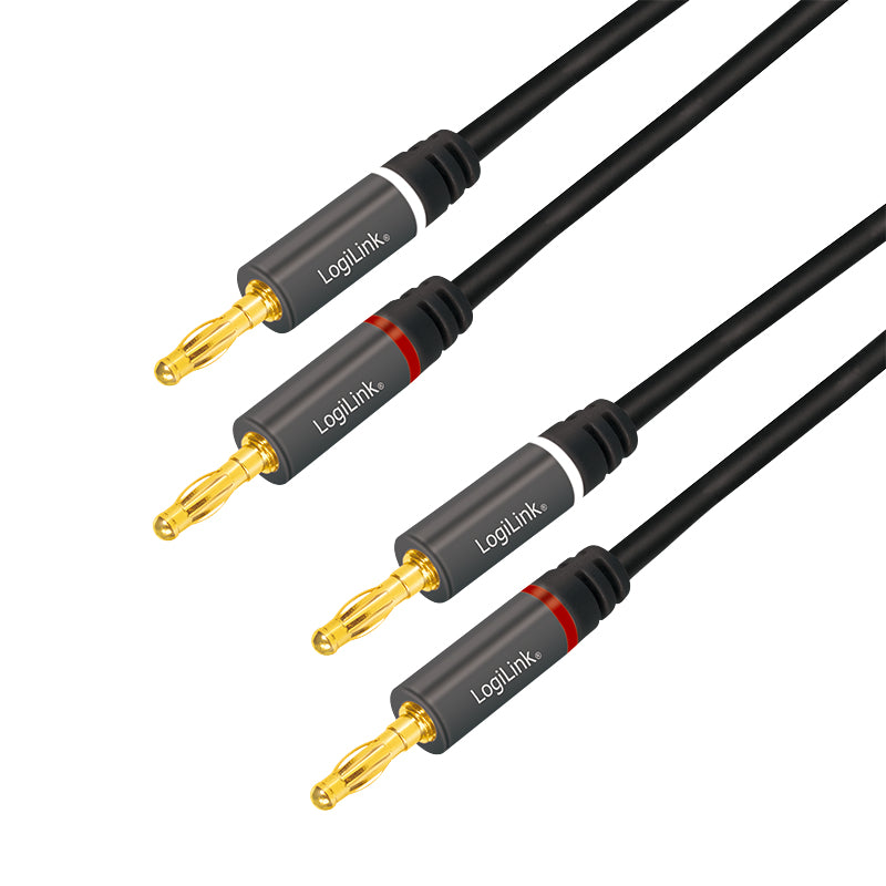 LogiLink CA1210 câble audio 3 m 2 x connecteur banane Noir