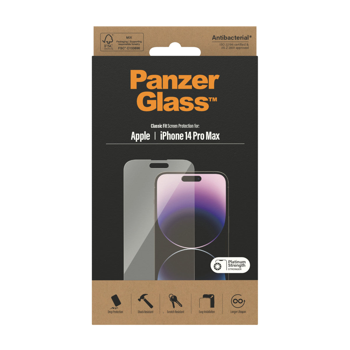PanzerGlass ® Screen Protector iPhone 14 Pro Max | Classic Fit Protection d'écran transparent Apple 1 pièce(s)