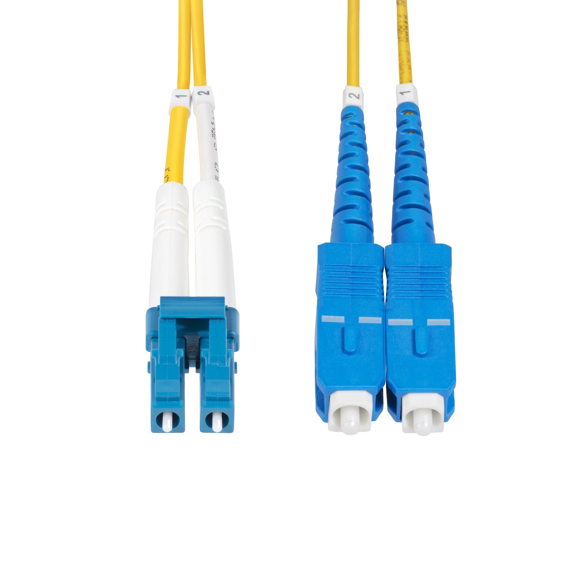 StarTech.com Câble Fibre Optique de 2m Duplex Monomode LC vers SC(UPC) OS2, 9/125µm, 100G, Cordon Fibre Optique, Insensible à la Courbure, Faible Perte d'Insertion, Cordon Patch Fibre LSZH