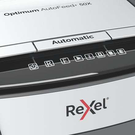 Rexel Optimum AutoFeed+ 50X destructeur de papier Destruction croisée 55 dB 22 cm Noir, Gris - vue 5