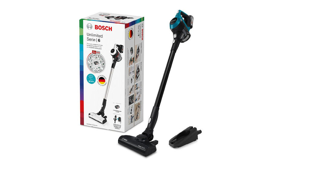 Bosch Bosch Serie 6 BBS611LAG aspirateur balai et balai électrique Aspirateur-balai 2 en 1 Batterie Sec Sans sac 0,3 L Bleu 2,5 Ah