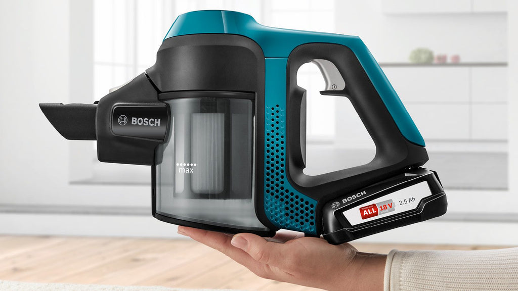 Bosch Bosch Serie 6 BBS611LAG aspirateur balai et balai électrique Aspirateur-balai 2 en 1 Batterie Sec Sans sac 0,3 L Bleu 2,5 Ah