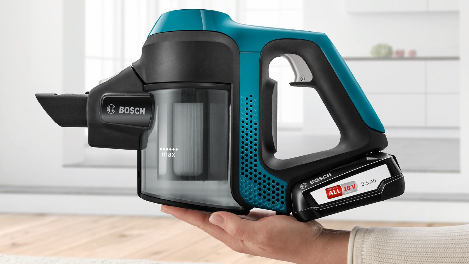 Bosch Bosch Serie 6 BBS611LAG aspirateur balai et balai électrique Aspirateur-balai 2 en 1 Batterie Sec Sans sac 0,3 L Bleu 2,5 Ah
