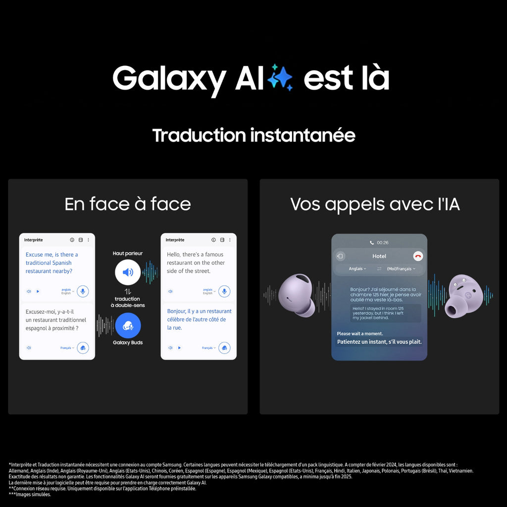 Samsung Ecouteurs sans fil Galaxy Buds2 Pro Lavande