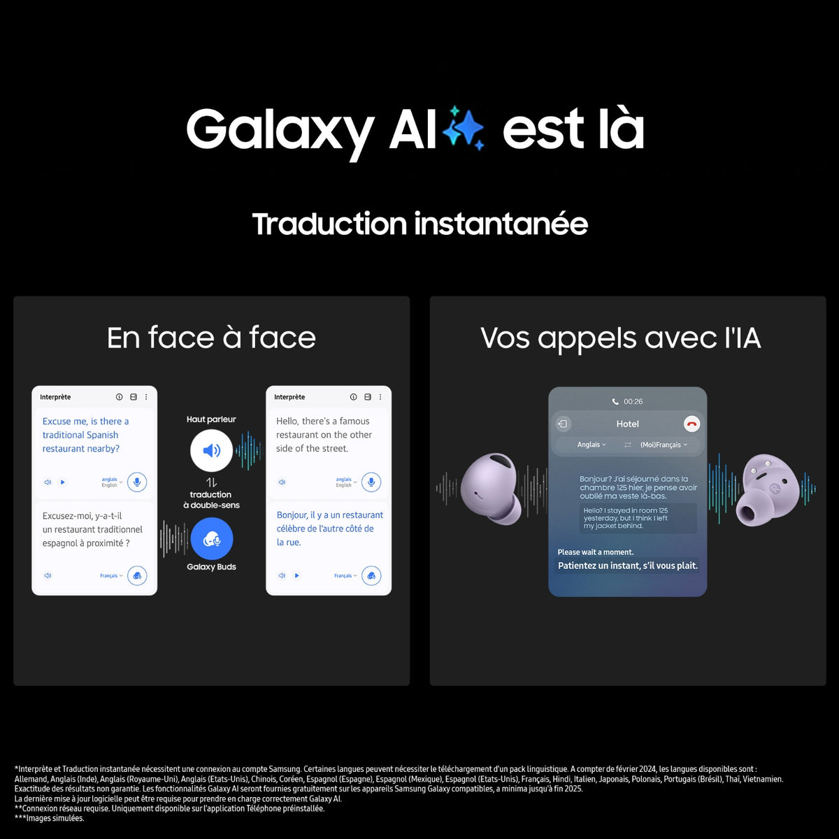 Samsung Ecouteurs sans fil Galaxy Buds2 Pro Lavande