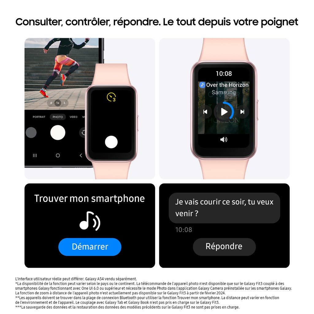 Samsung Montre connectée Galaxy Fit3 Rose