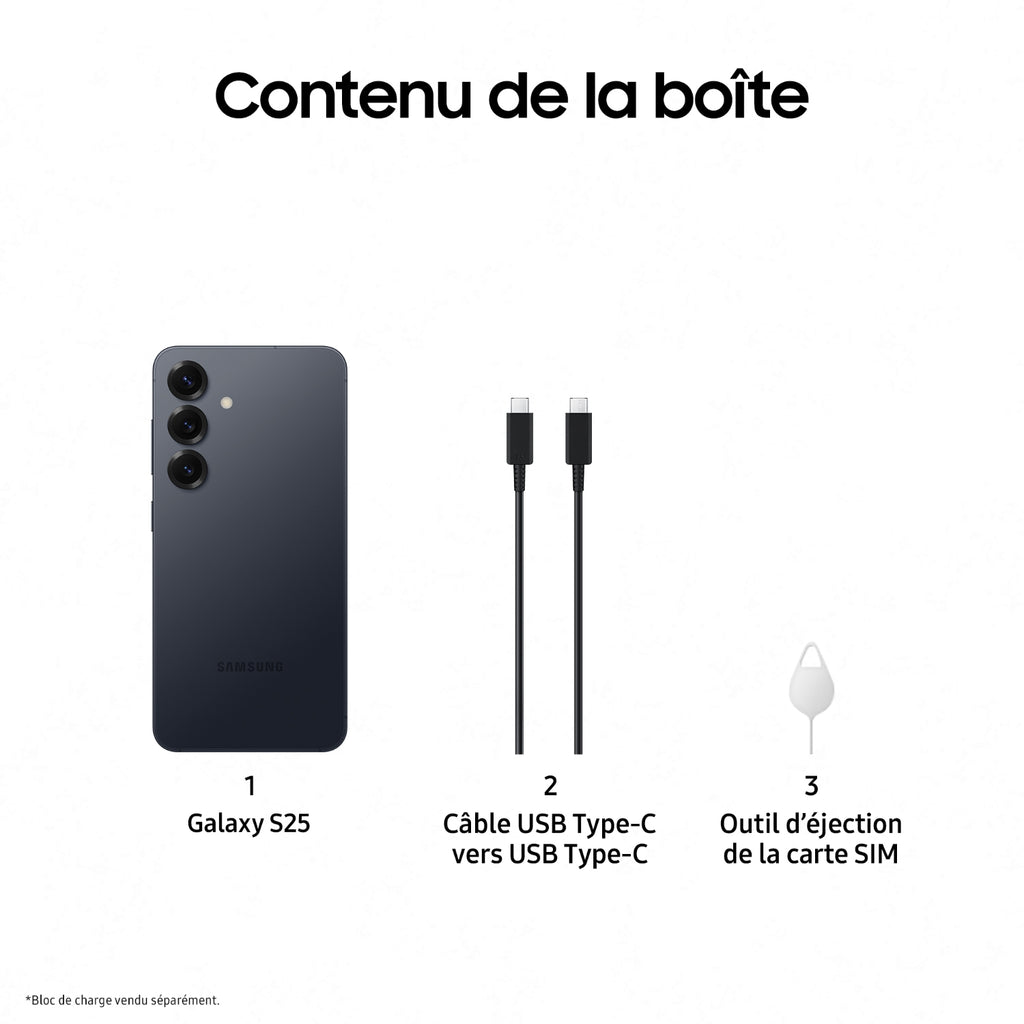 Samsung Smartphone Galaxy S25 128 Go - Noir