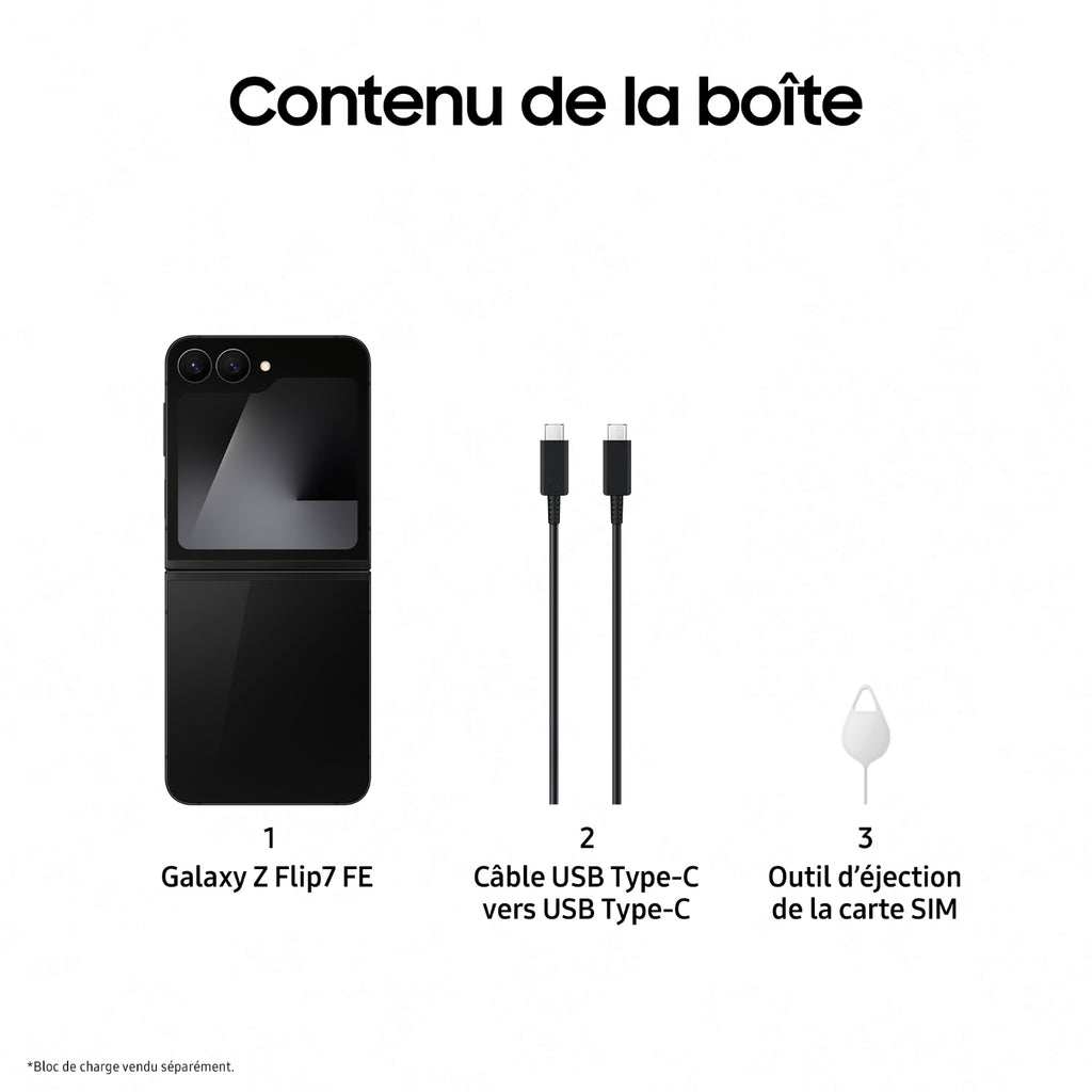 Samsung Smartphone Galaxy Z Flip7 FE 128 Go Noir
