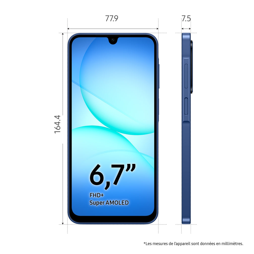 Samsung Smartphone Galaxy A17 5G 128 Go Bleu