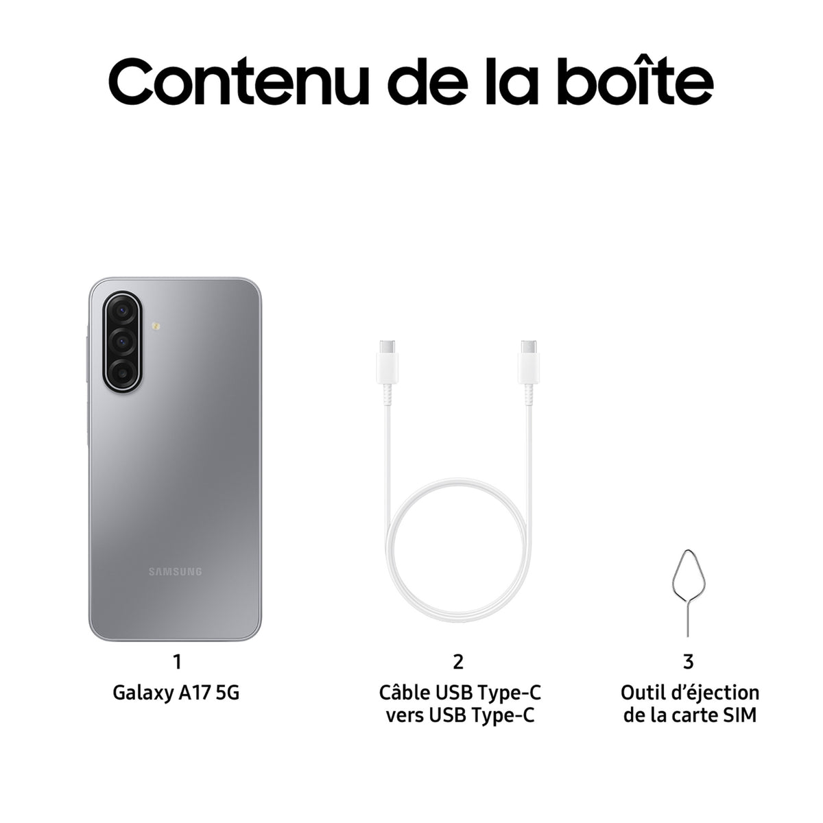Samsung Smartphone Galaxy A17 5G 128 Go Gris