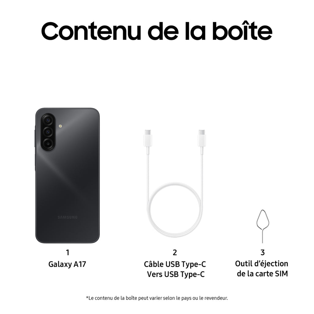 Samsung Smartphone Galaxy A17 4G 128 Go Noir