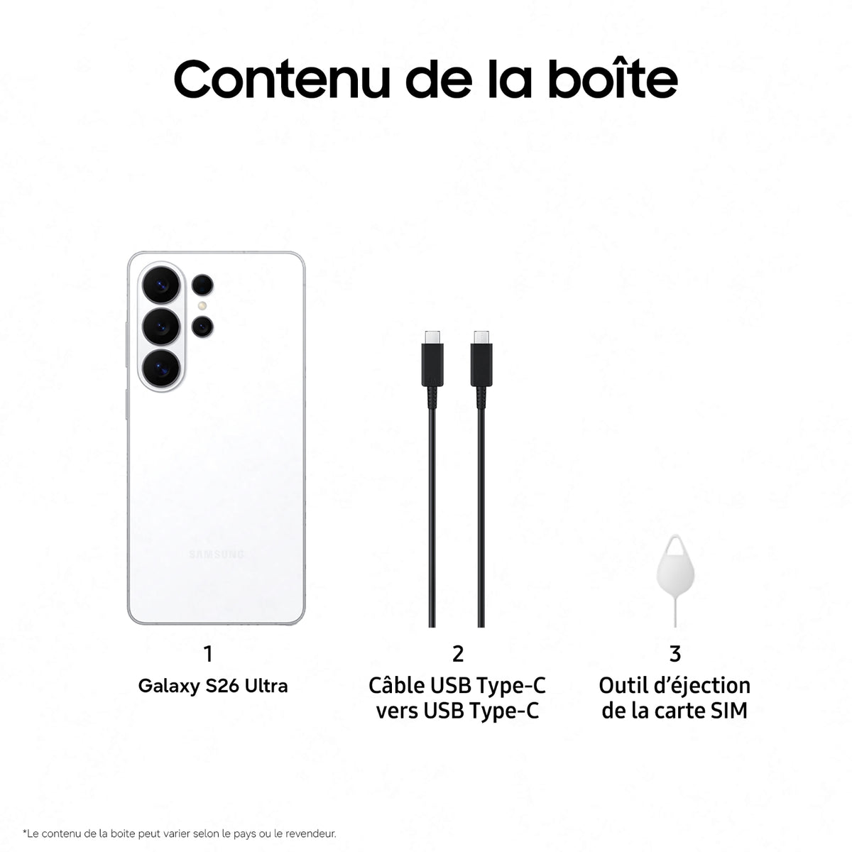 Samsung Smartphone Galaxy S26 Ultra 512Go BLANC