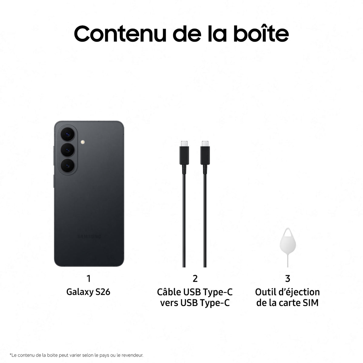 Samsung Smartphone Galaxy S26 256Go NOIR