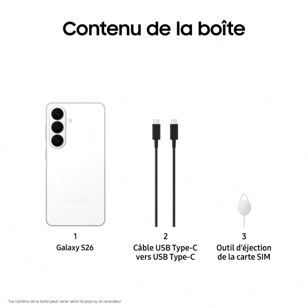 Samsung Smartphone Galaxy S26 512Go BLANC