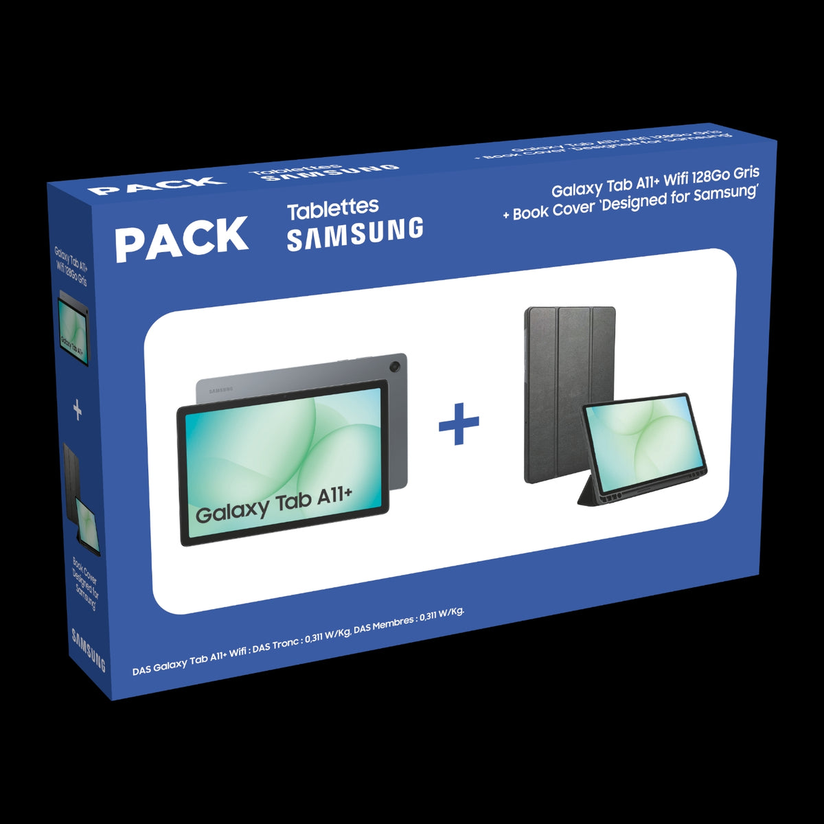 Samsung Pack tablette tactile A11+ 11'' 128 Go + coque à rabat