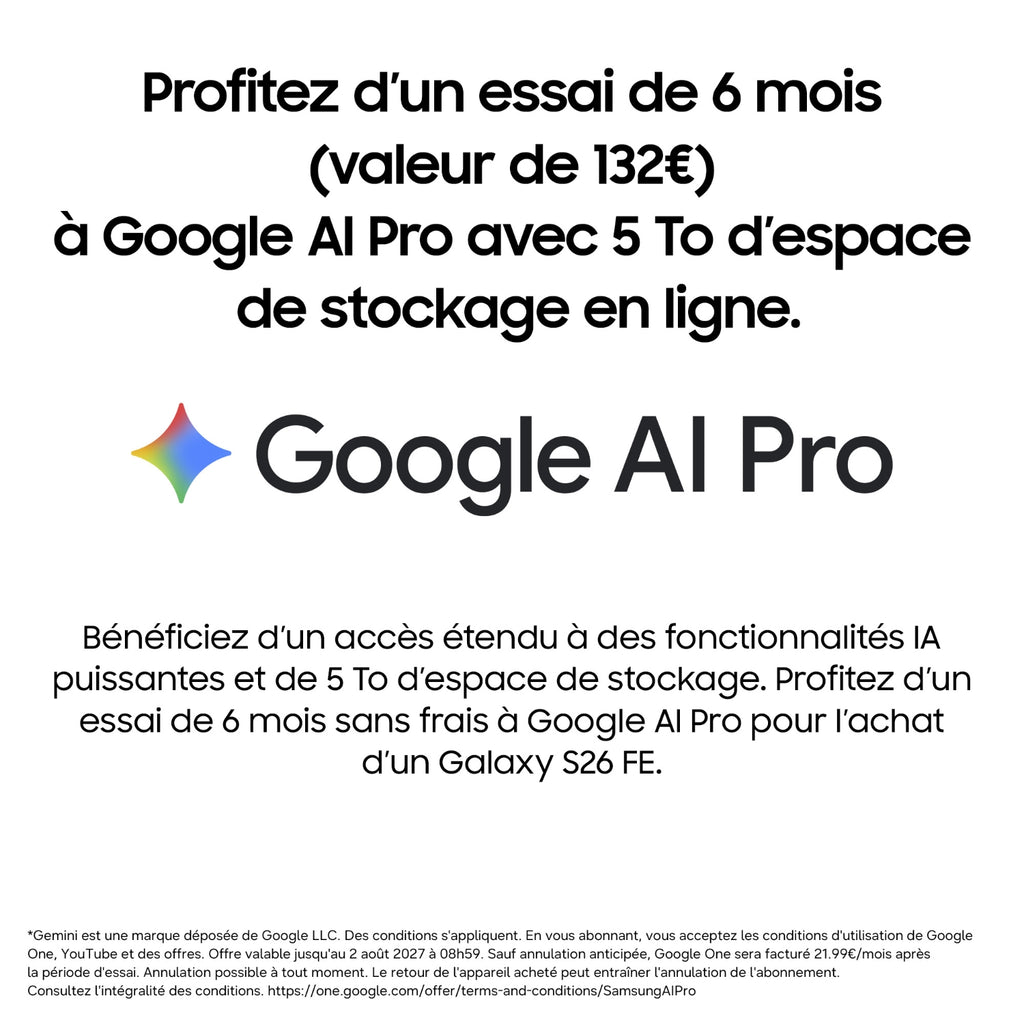 Samsung Smartphone Galaxy S26 FE 128 Go Vert Clair