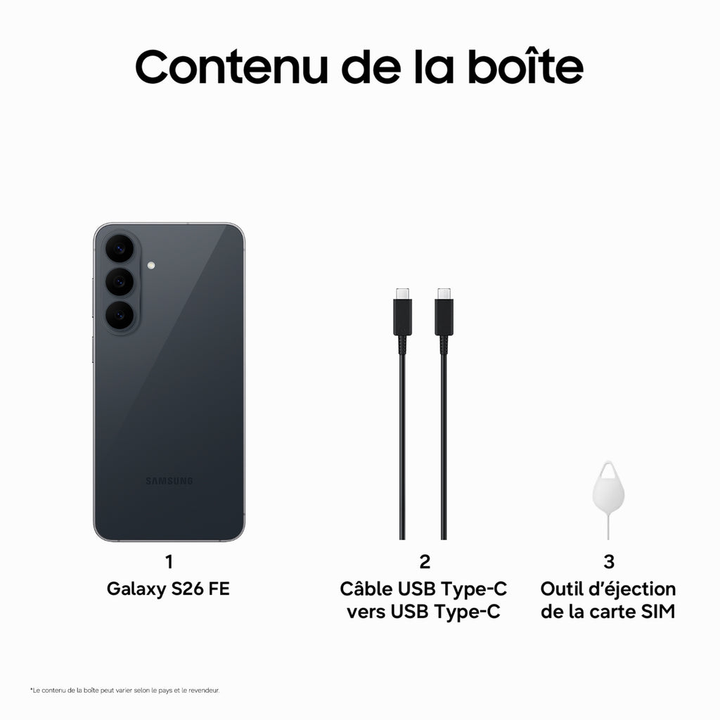 Samsung Smartphone Galaxy S26 FE 128 Go Noir