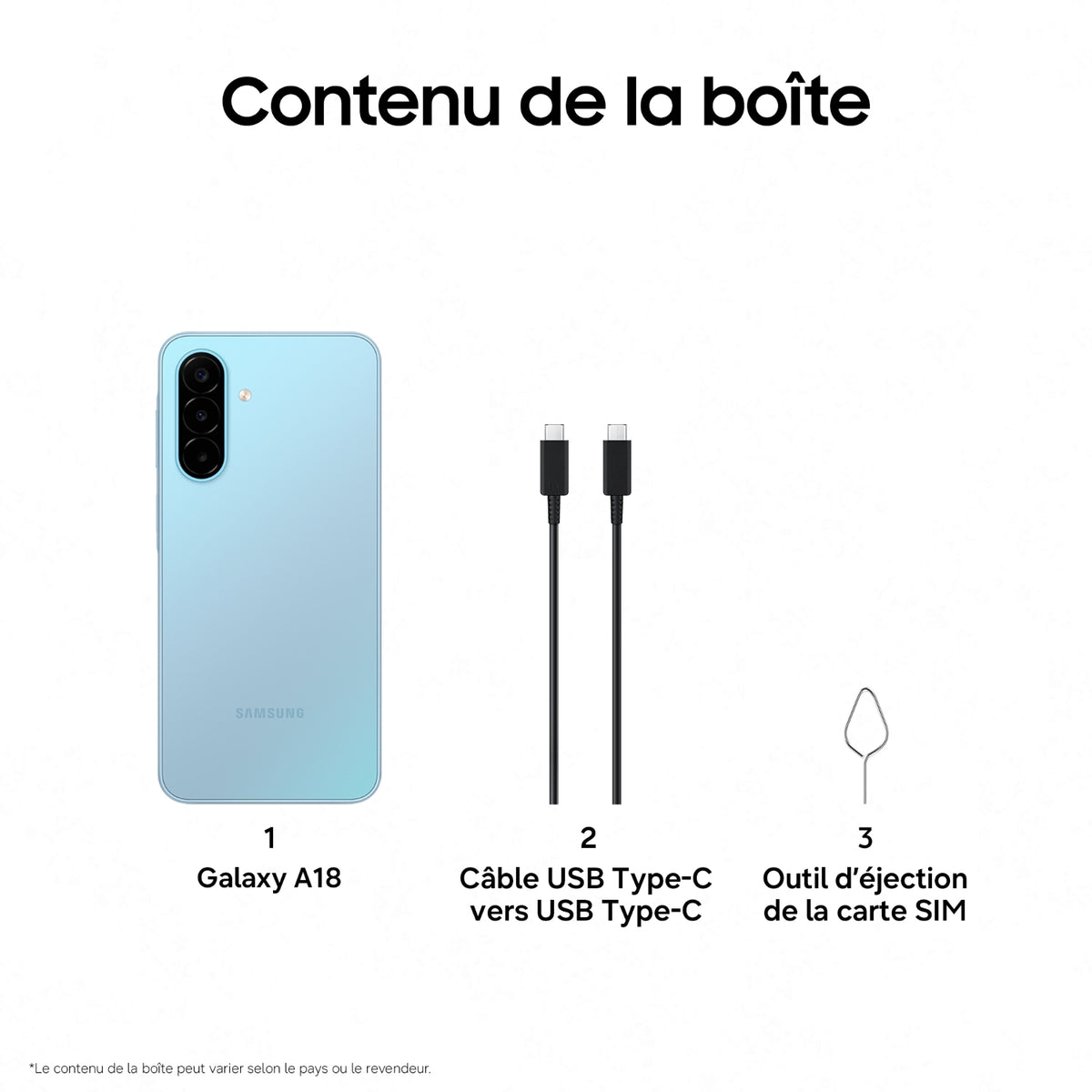 Samsung Smartphone Galaxy A18 4G 128 Go - Bleu clair