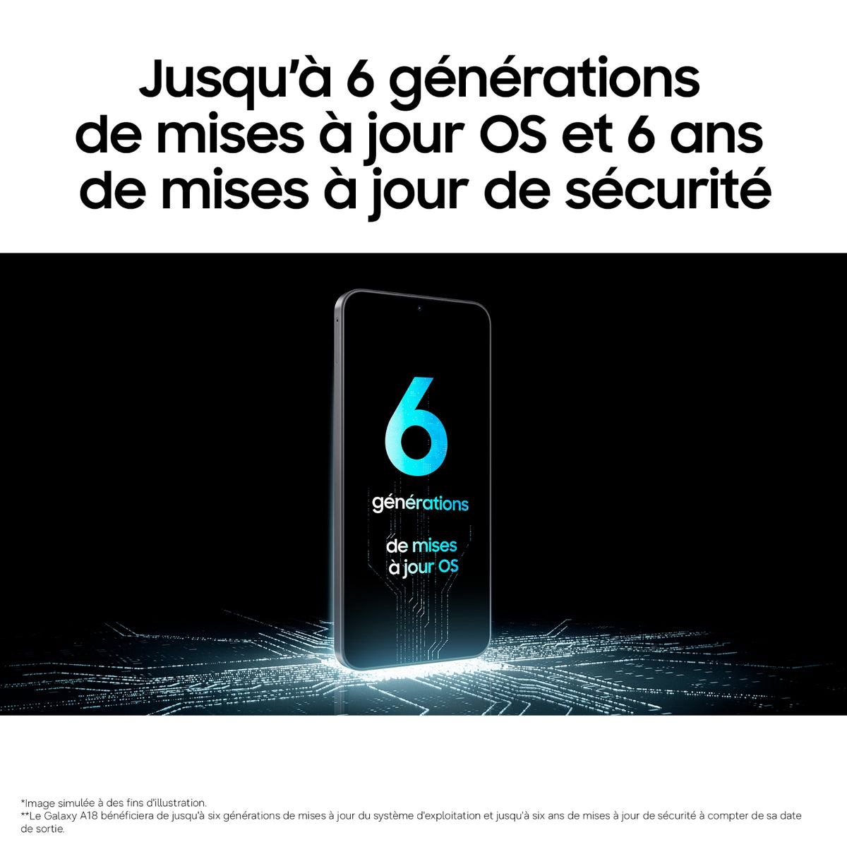 Samsung Smartphone Galaxy A18 4G 128 Go - Bleu clair
