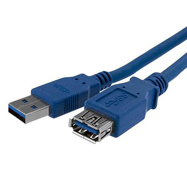 StarTech.com Câble d'extension USB 3.0 SuperSpeed A vers A, 1 m, Bleu, Mâle vers Femelle