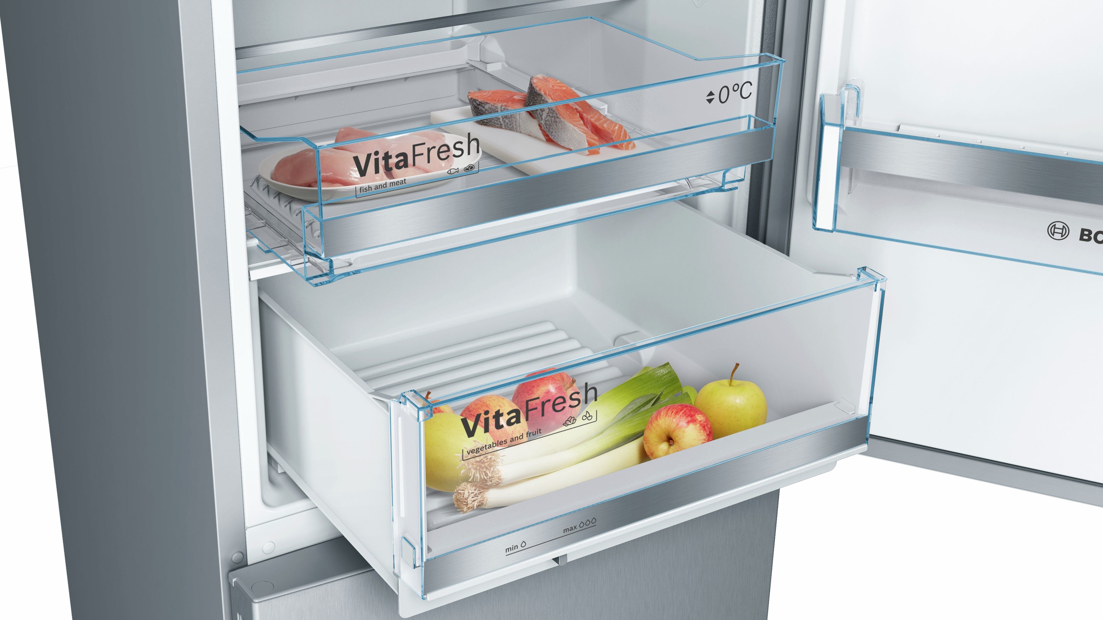 Bosch Bosch Serie 6 KGE398IBP réfrigérateur-congélateur Pose libre 343 L Acier inoxydable