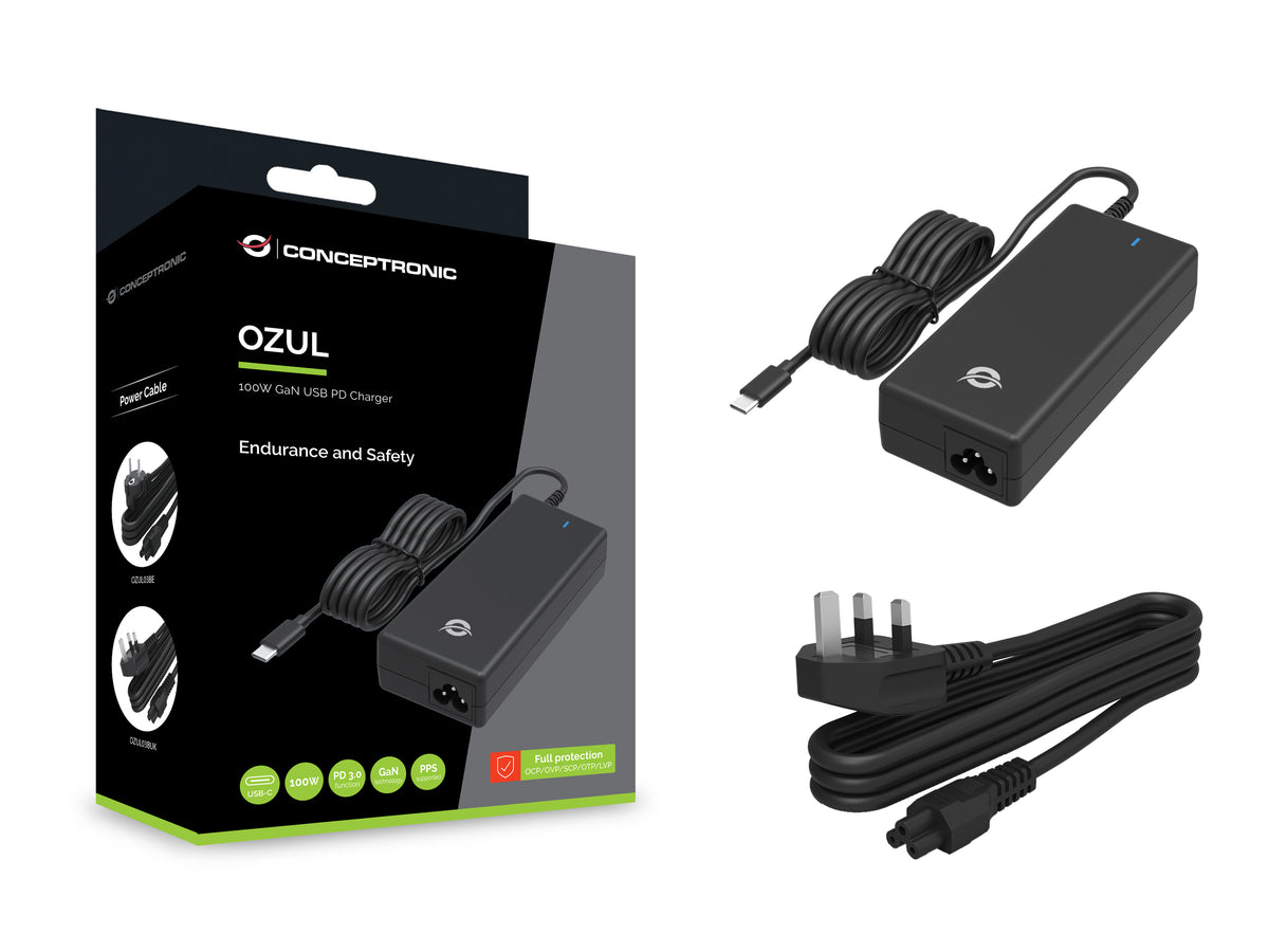 Conceptronic OZUL03BUK Adaptateur de Puissance et Onduleur Intérieur 100W Noir