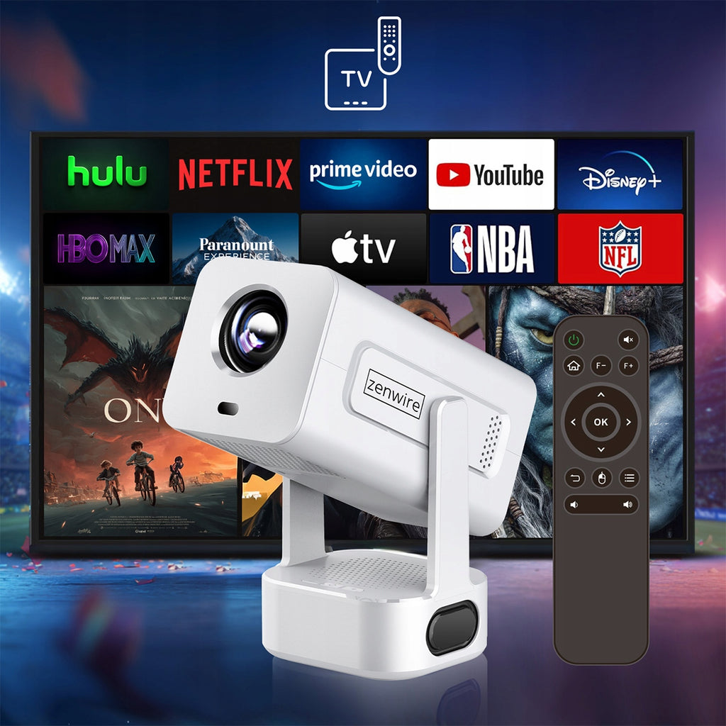 Mini-projecteur portable Android 13 avec Wi-Fi, projection à 360°, Full HD et 4K pour téléphone Zenwire IMC360