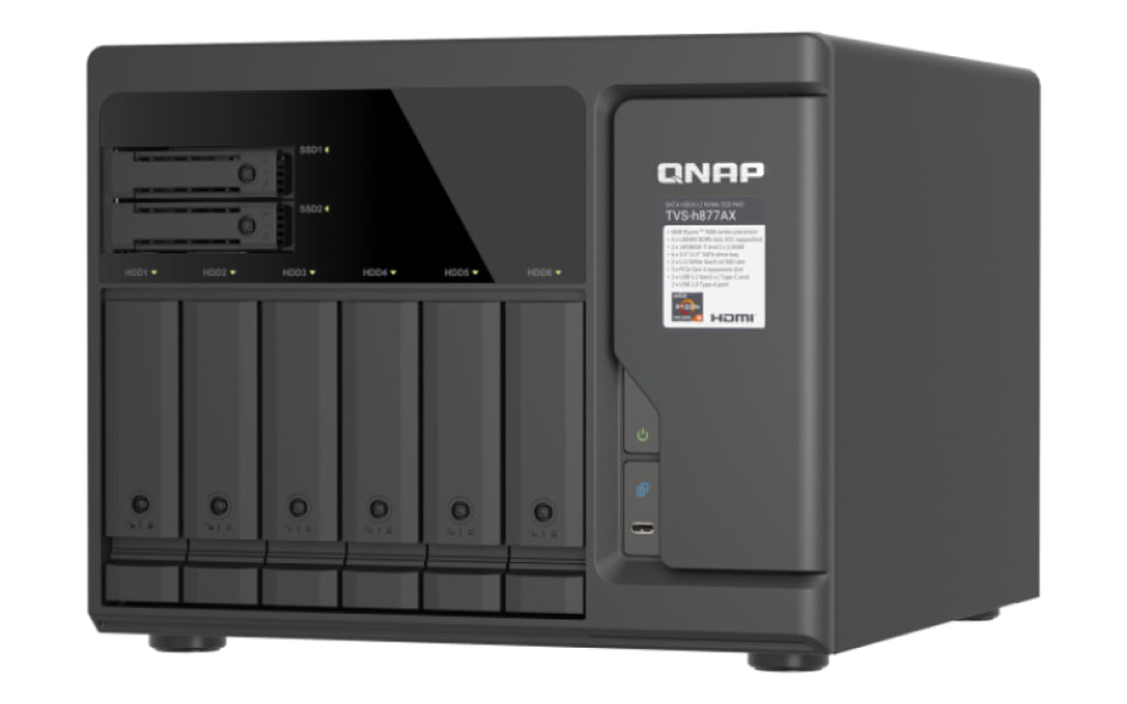 QNAP TVS-H877AX NAS Tower AMD Ryzen™ 5 16 Go DDR5 QNAP QTS Noir