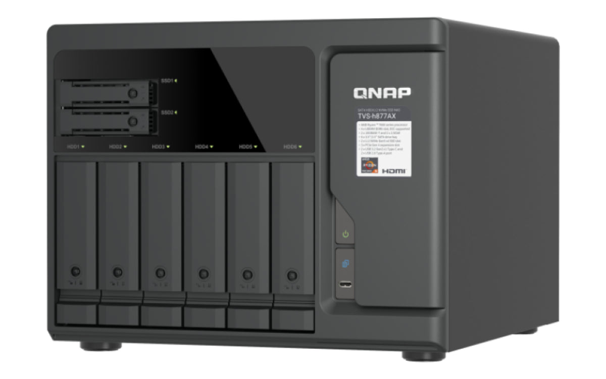 QNAP TVS-H877AX NAS Tower AMD Ryzen™ 5 16 Go DDR5 QNAP QTS Noir