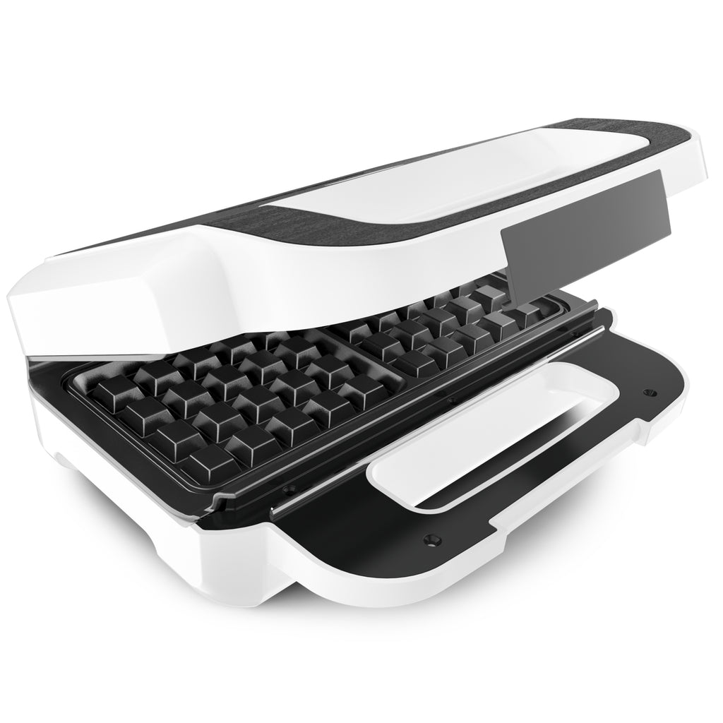 Tefal Snack XL SW7011 gaufrier et appareil à croque-monsieur 850 W Blanc, Acier inoxydable