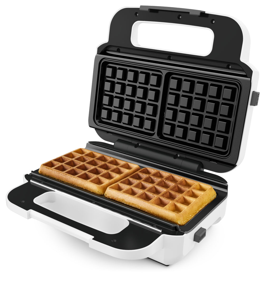 Tefal Snack XL SW7011 gaufrier et appareil à croque-monsieur 850 W Blanc, Acier inoxydable