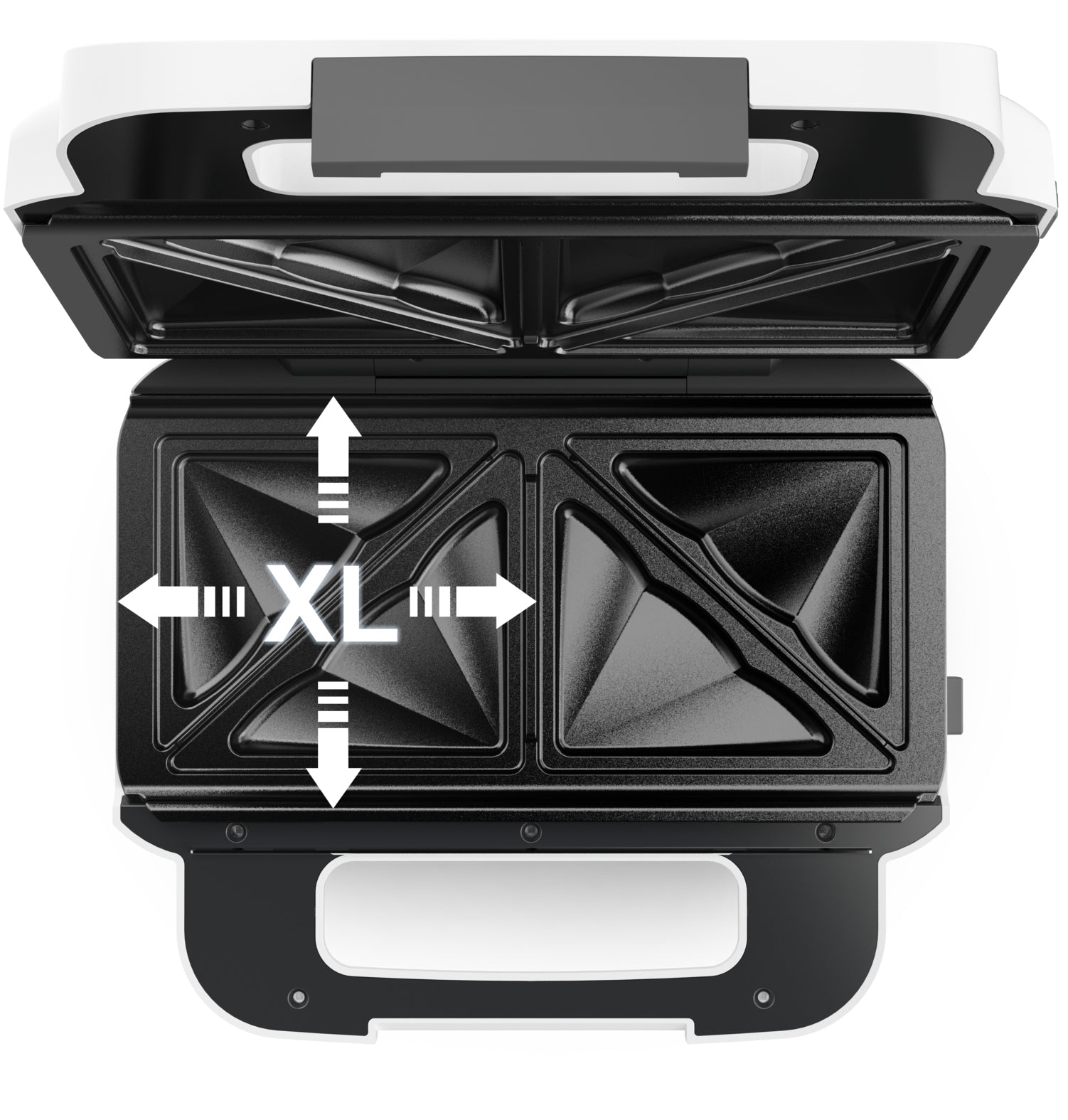 Tefal Snack XL SW7011 gaufrier et appareil à croque-monsieur 850 W Blanc, Acier inoxydable