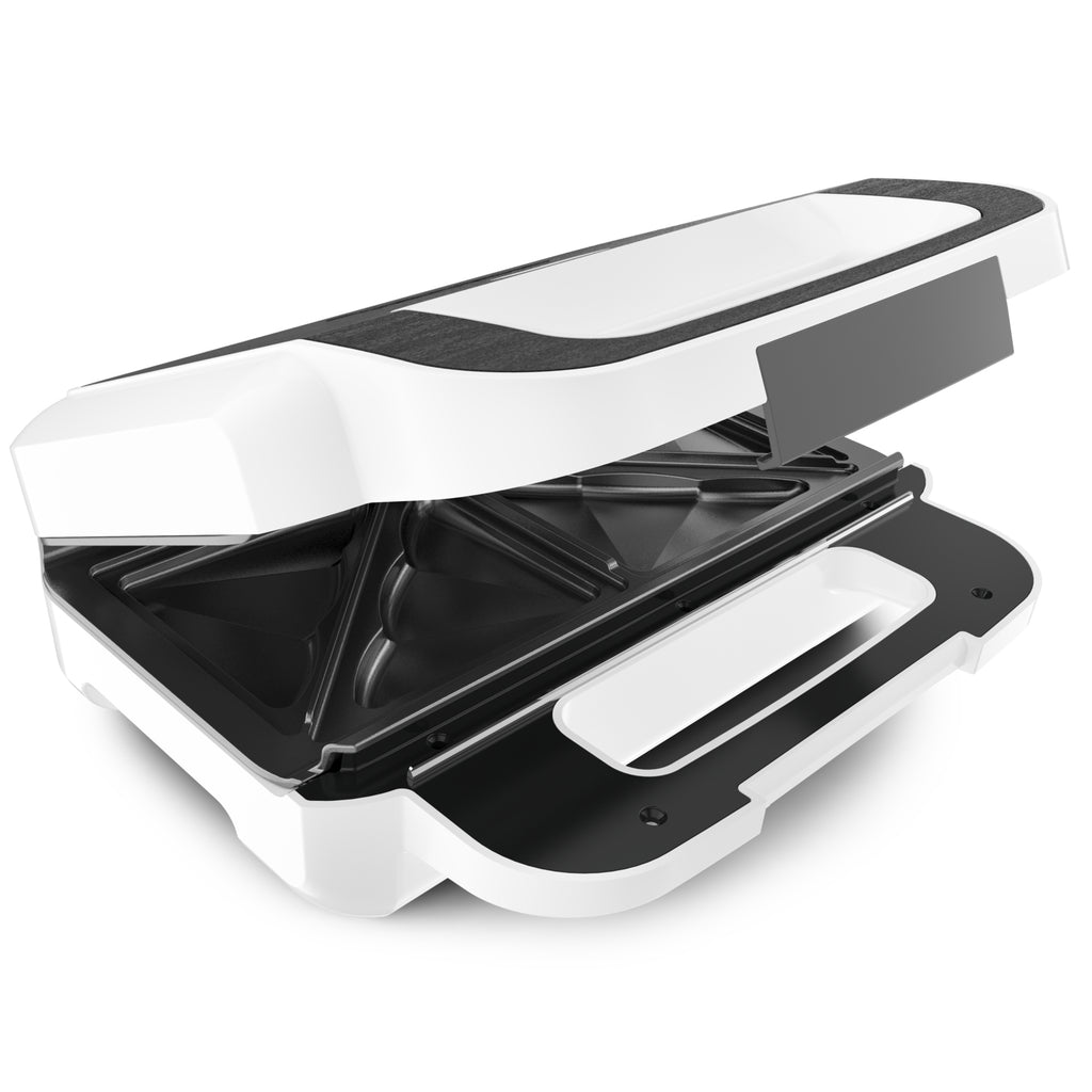 Tefal Snack XL SW7011 gaufrier et appareil à croque-monsieur 850 W Blanc, Acier inoxydable
